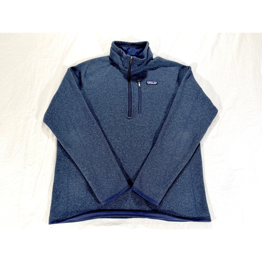 Patagonia Better Sweater 1/4 Zip Pullover Mens Large Blue Excellent Heathered